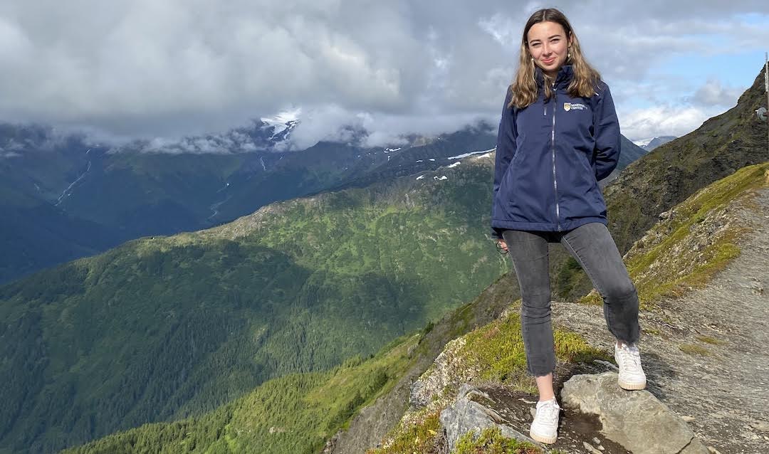 Clare Fonstein on a hike in Alaska 