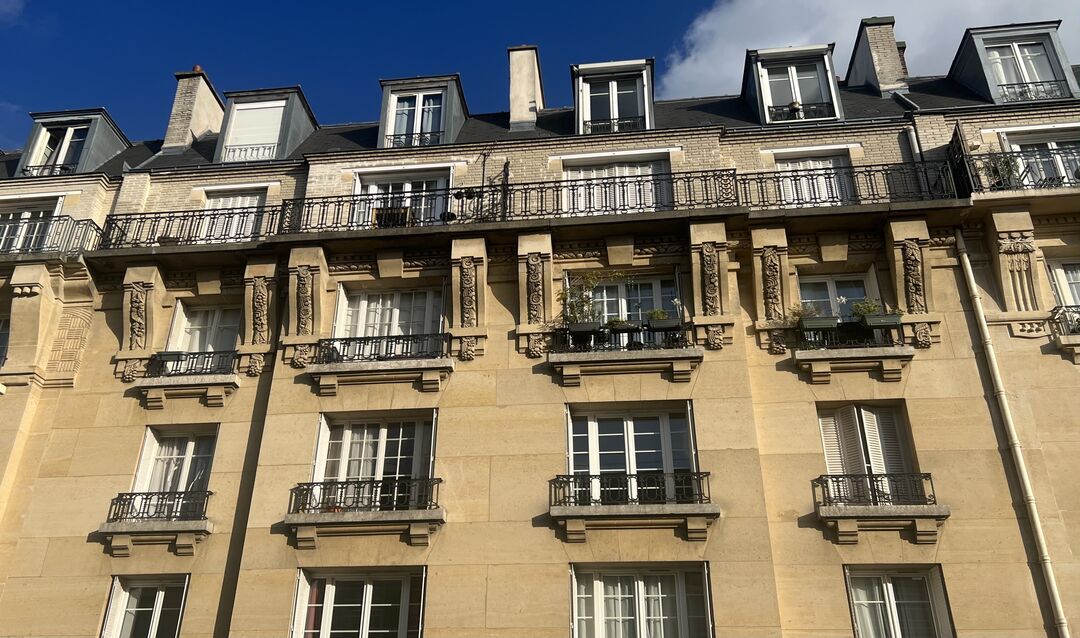 Facade of Parisian hotel building